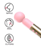 Blush Gold Lipstick Wand Vibrator – Compact Silicone Massager with Luxury Metallic Finish