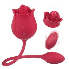 SHD-S361rose tongue licking thrusting vibrator for women G spot 3 in1