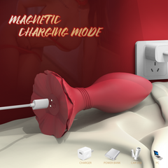 SHD-S559rose anal plug 360 rotation vibrator prostate massage butt