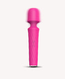 Vivid Fuchsia Retractable Wand Vibrator – Textured Silicone Thrusting Toy with Multi-Speed Vibration