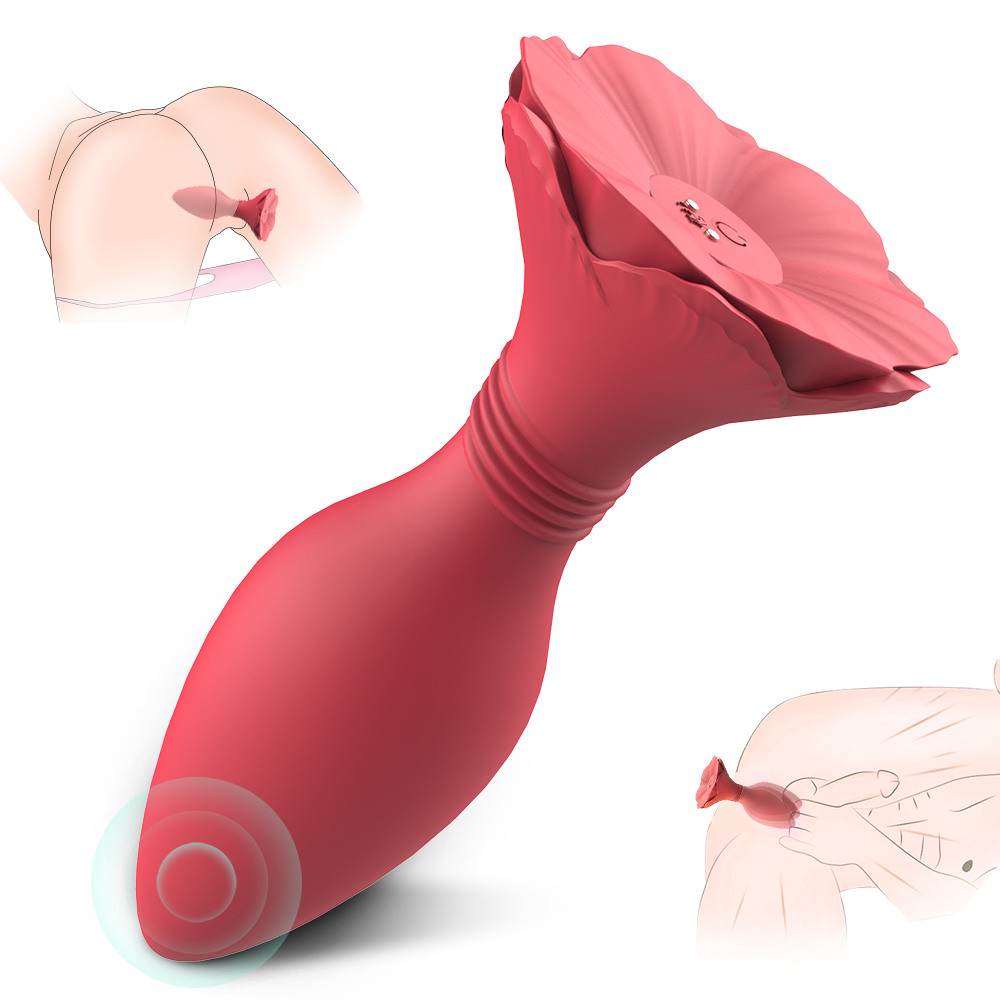 SHD-S559rose anal plug 360 rotation vibrator prostate massage butt
