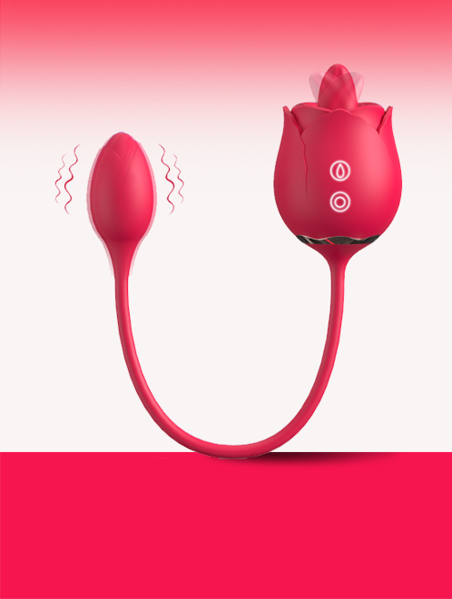 Rose Ecstasy-vibrator for woman tongue licking clitoral