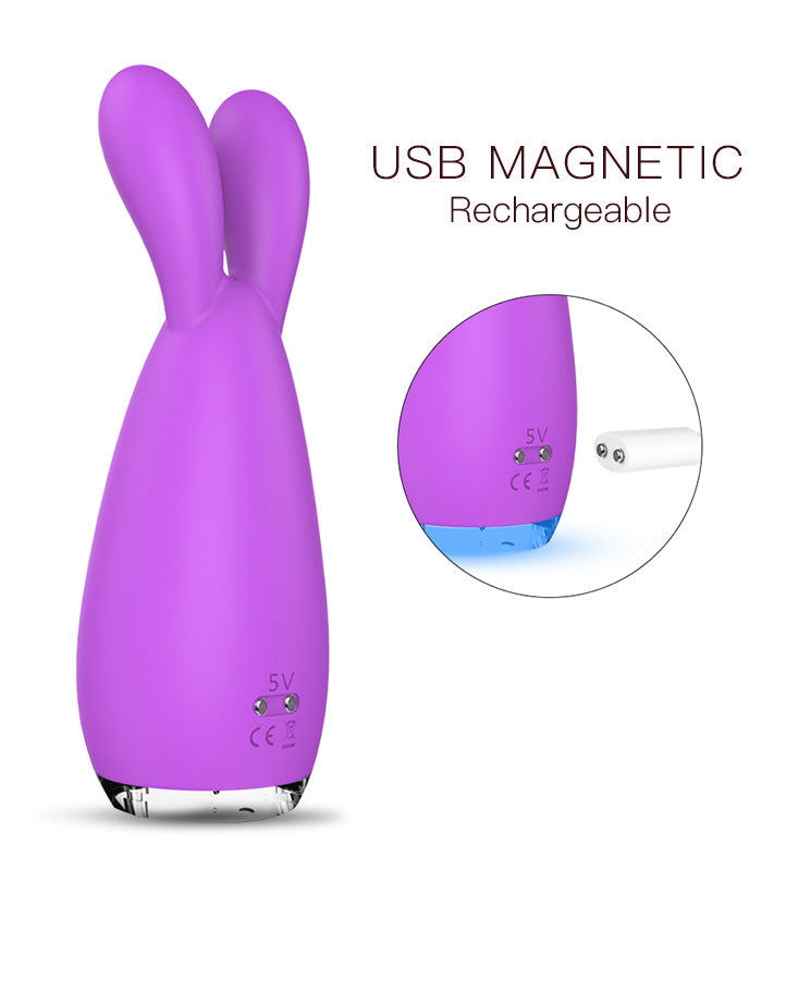 Pink Bunny Dual-Tip Vibrator – Soft Silicone Intimate Toy with Multi-Speed Vibration