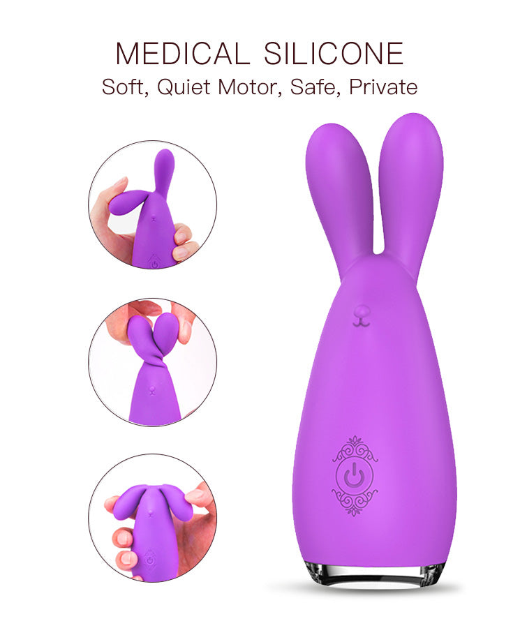 Pink Bunny Dual-Tip Vibrator – Soft Silicone Intimate Toy with Multi-Speed Vibration