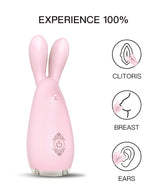 Pink Bunny Dual-Tip Vibrator – Soft Silicone Intimate Toy with Multi-Speed Vibration