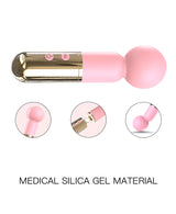 Blush Gold Lipstick Wand Vibrator – Compact Silicone Massager with Luxury Metallic Finish