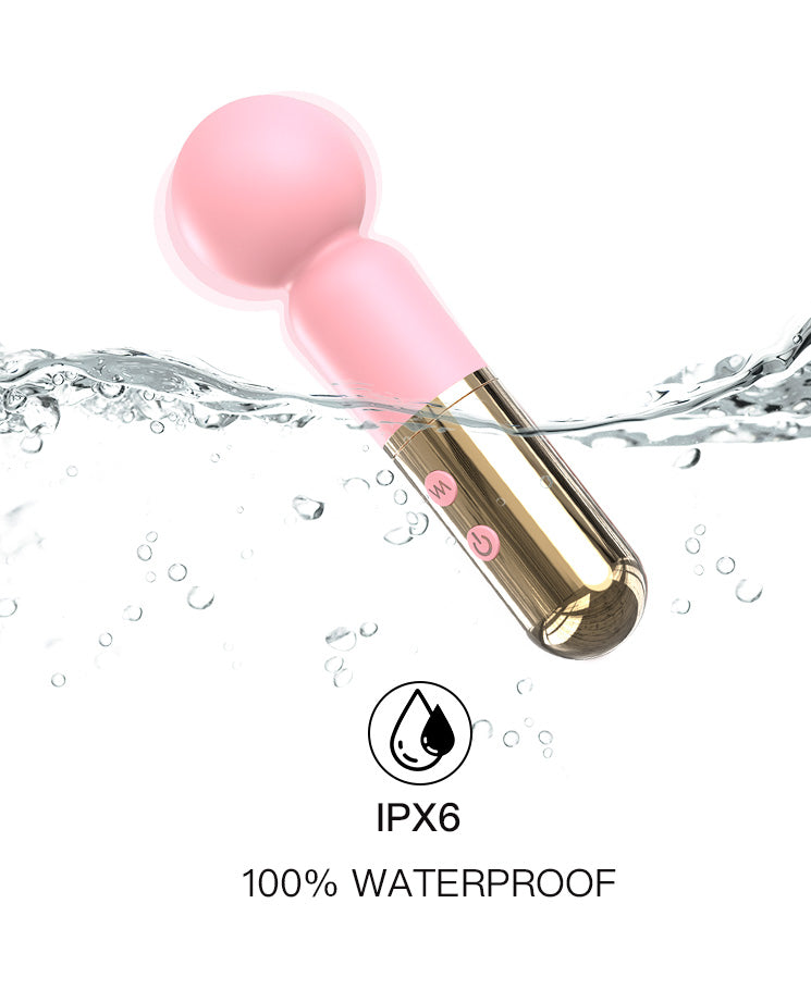 Blush Gold Lipstick Wand Vibrator – Compact Silicone Massager with Luxury Metallic Finish