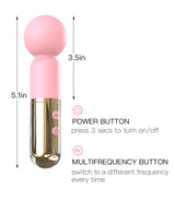 Blush Gold Lipstick Wand Vibrator – Compact Silicone Massager with Luxury Metallic Finish