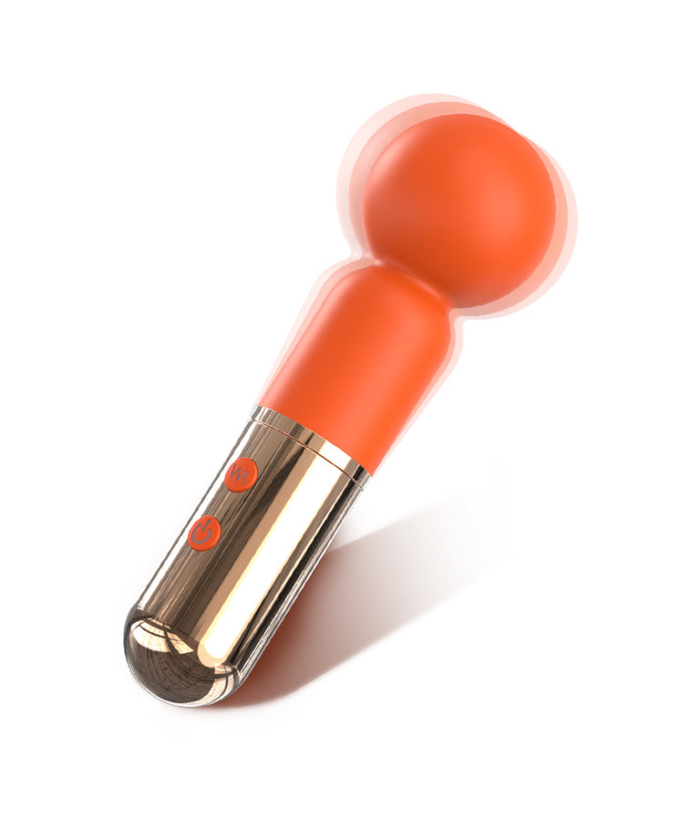 Blush Gold Lipstick Wand Vibrator – Compact Silicone Massager with Luxury Metallic Finish