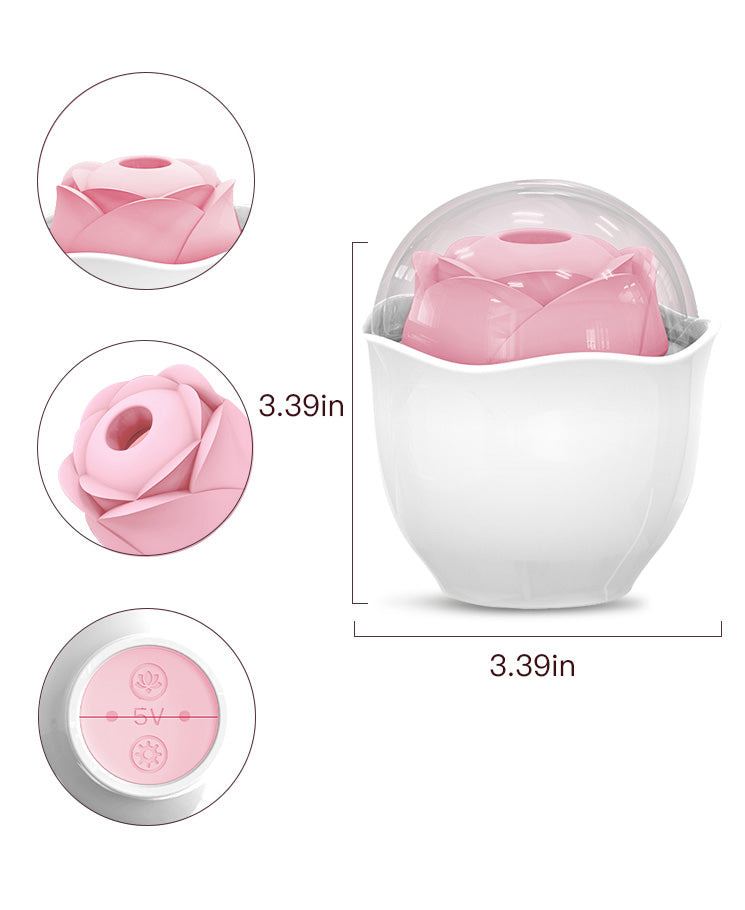 Bloom Bowl Pink  Rose Stimulator – Ergonomic Silicone Intimate Toy with Suction & Vibration