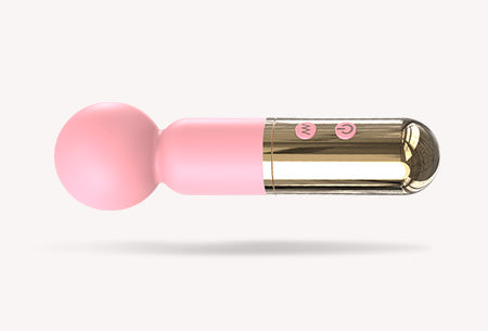 Blush Gold Lipstick Wand Vibrator – Compact Silicone Massager with Luxury Metallic Finish