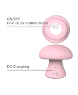 Pink Mushroom Wand Massager Attachment Set – Silicone Textured Heads for Customized Stimulation