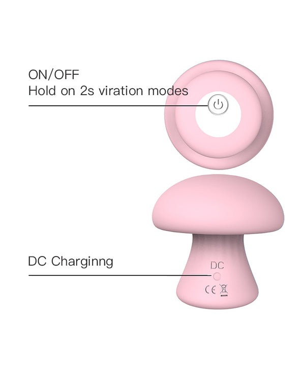 Pink Mushroom Wand Massager Attachment Set – Silicone Textured Heads for Customized Stimulation