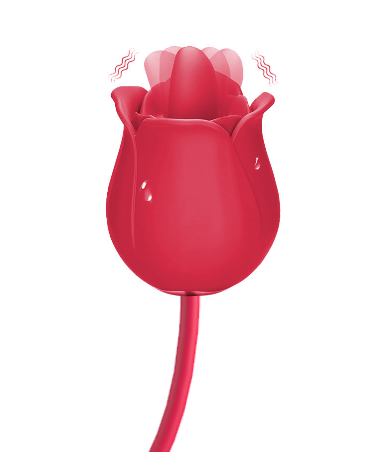 Rose Ecstasy-vibrator for woman tongue licking clitoral