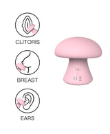 Pink Mushroom Wand Massager Attachment Set – Silicone Textured Heads for Customized Stimulation