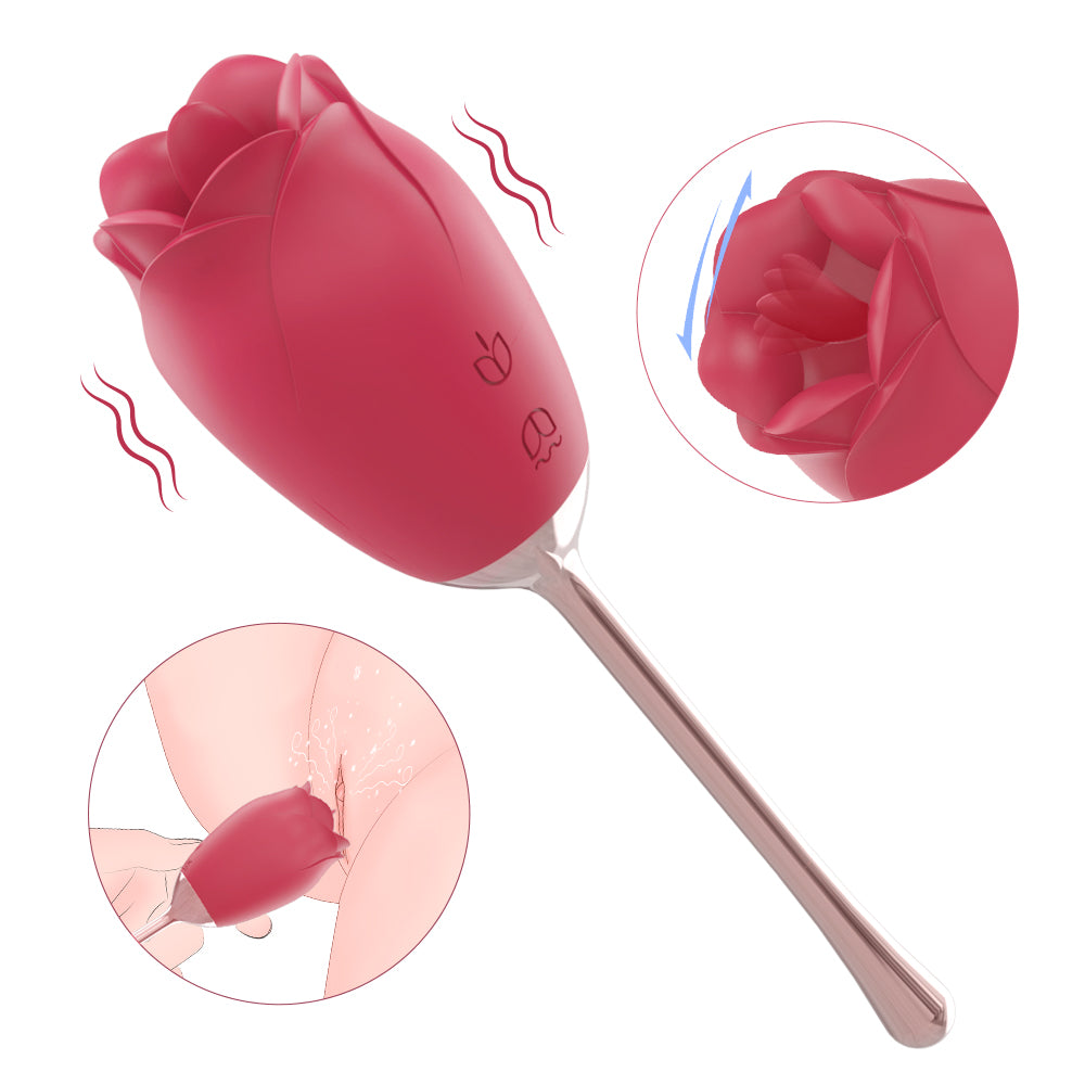 SHD-398rose tongue licking pelvic repair vibration massager silent waterproof point magnetic suction