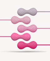 VervePearls - Ergonomic Silicone Kegel Beads - Pink Swirl (Set)