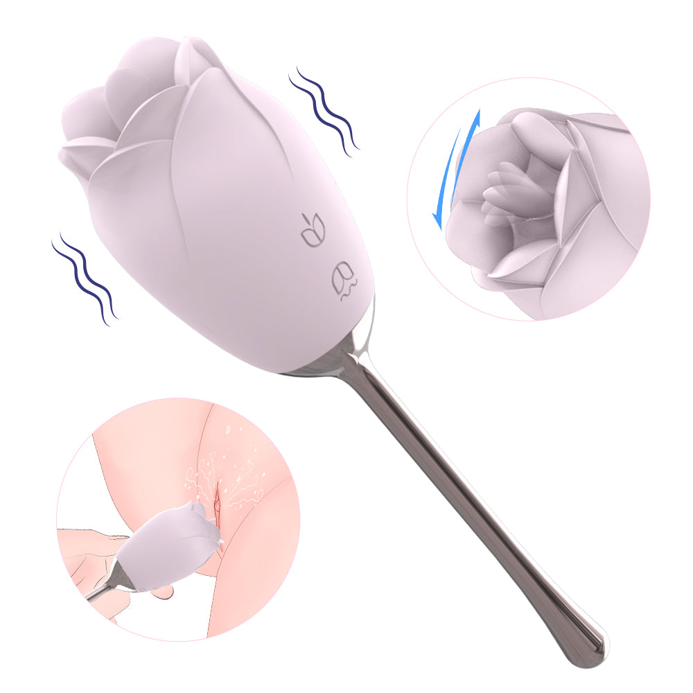 SHD-398rose tongue licking pelvic repair vibration massager silent waterproof point magnetic suction