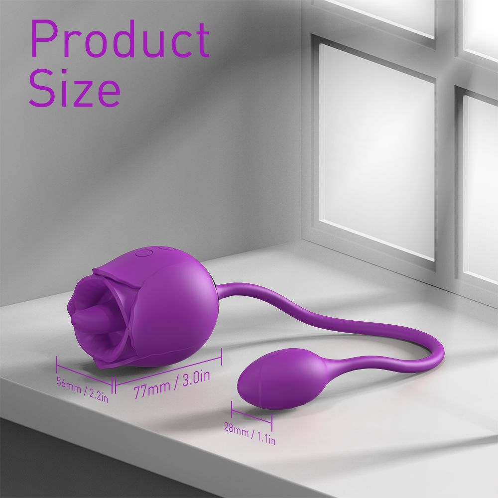 SHD-538rose 3 in 1vibrator for woman tongue licking clitoral