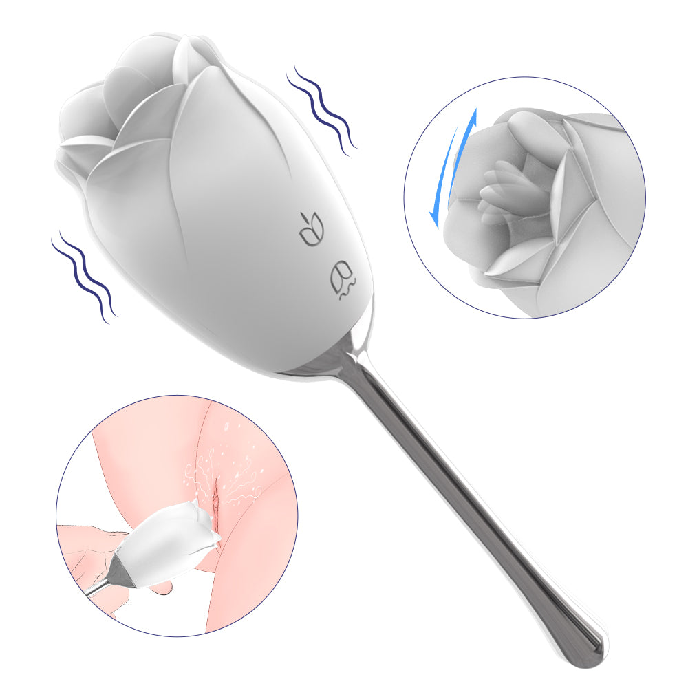 SHD-398rose tongue licking pelvic repair vibration massager silent waterproof point magnetic suction