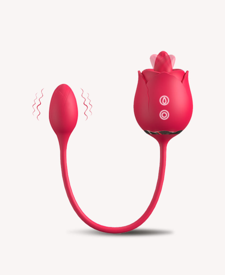Rose Ecstasy-vibrator for woman tongue licking clitoral