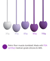 purple cherry kegel ball set - silicone weighted training balls for intimate wellness