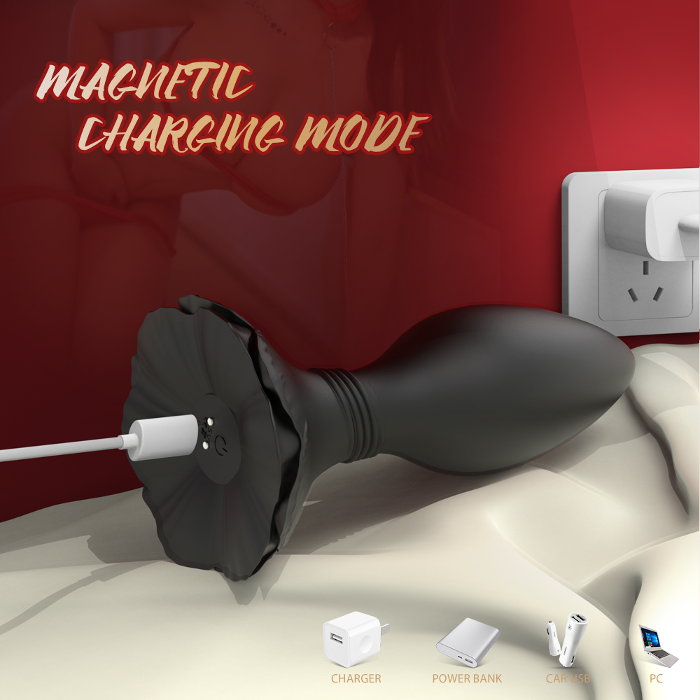 SHD-S559rose anal plug 360 rotation vibrator prostate massage butt