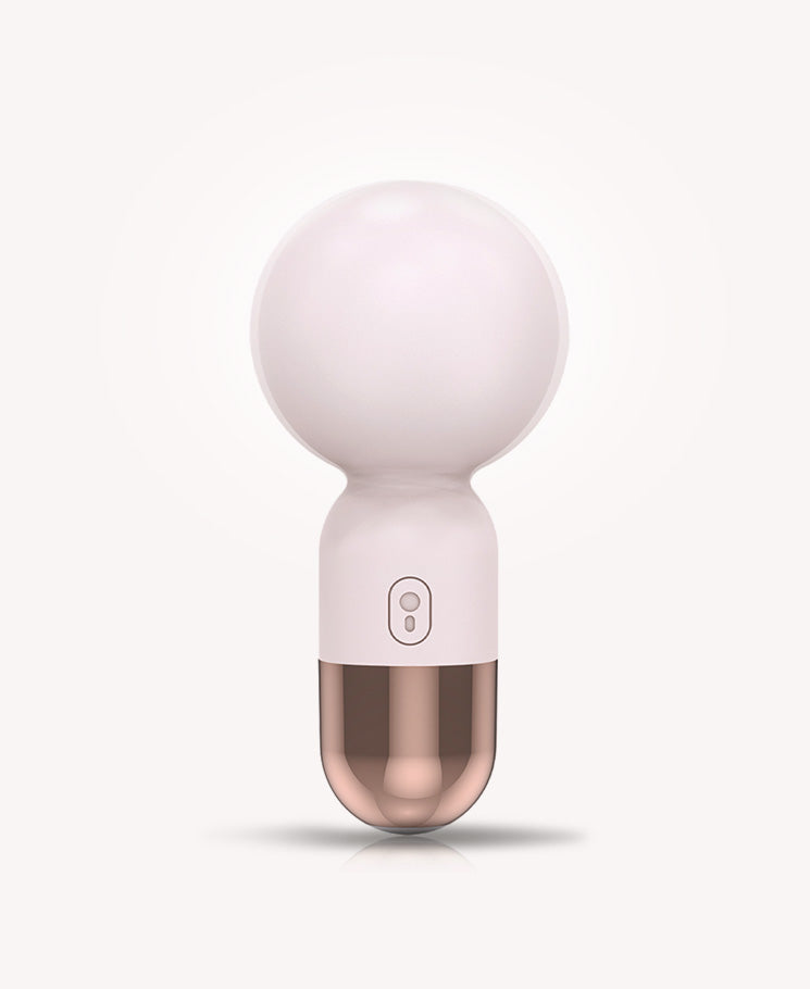 Pearl Capsule Mini Wand Vibrator – Compact Silicone Massager with Rose Gold Accents