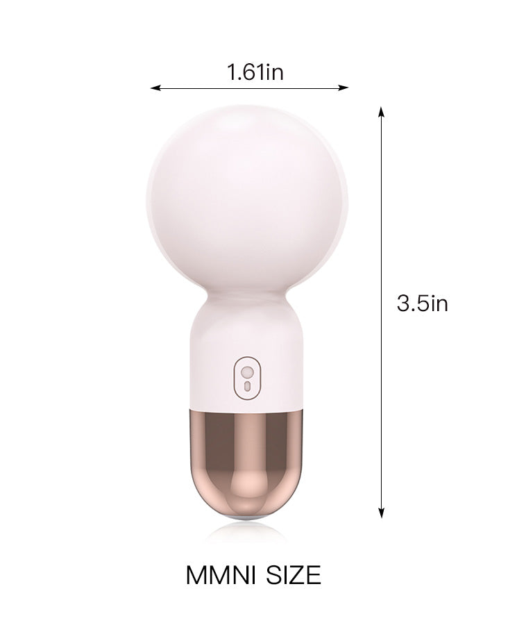 Pearl Capsule Mini Wand Vibrator – Compact Silicone Massager with Rose Gold Accents
