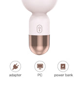 Pearl Capsule Mini Wand Vibrator – Compact Silicone Massager with Rose Gold Accents