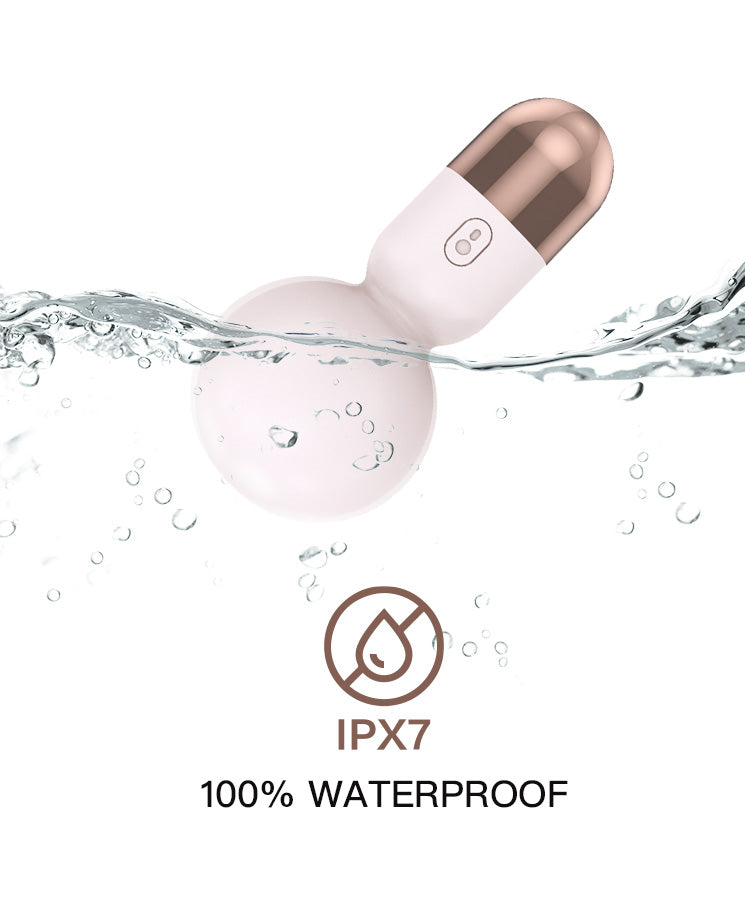Pearl Capsule Mini Wand Vibrator – Compact Silicone Massager with Rose Gold Accents