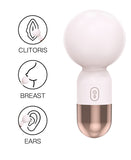 Pearl Capsule Mini Wand Vibrator – Compact Silicone Massager with Rose Gold Accents