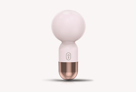 Pearl Capsule Mini Wand Vibrator – Compact Silicone Massager with Rose Gold Accents