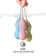 pink sculpt kegel ball  - textured silicone pelvic floor training set for - intimate wellness.