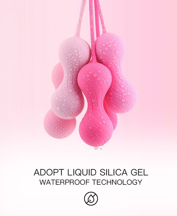 VervePearls - Ergonomic Silicone Kegel Beads - Pink Swirl