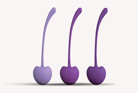 purple cherry kegel ball set - silicone weighted training balls for intimate wellness (Set)