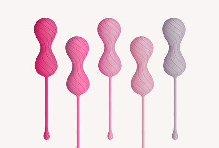 VervePearls - Ergonomic Silicone Kegel Beads - Pink Swirl (Set)