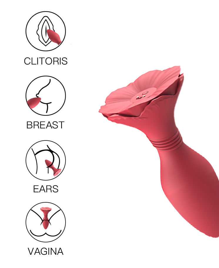 Rose ecstasy-Scarlet Rose Silicone Vibrator