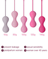 VervePearls - Ergonomic Silicone Kegel Beads - Pink Swirl (Set)