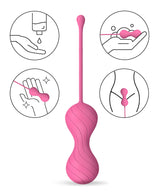VervePearls - Ergonomic Silicone Kegel Beads - Pink Swirl