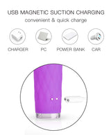 Vivid Fuchsia Retractable Wand Vibrator – Textured Silicone Thrusting Toy with Multi-Speed Vibration