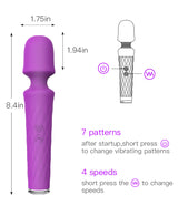 Vivid Fuchsia Retractable Wand Vibrator – Textured Silicone Thrusting Toy with Multi-Speed Vibration