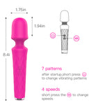 Vivid Fuchsia Retractable Wand Vibrator – Textured Silicone Thrusting Toy with Multi-Speed Vibration