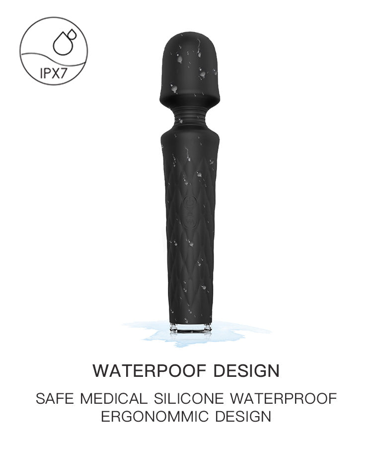 Vivid Fuchsia Retractable Wand Vibrator – Textured Silicone Thrusting Toy with Multi-Speed Vibration