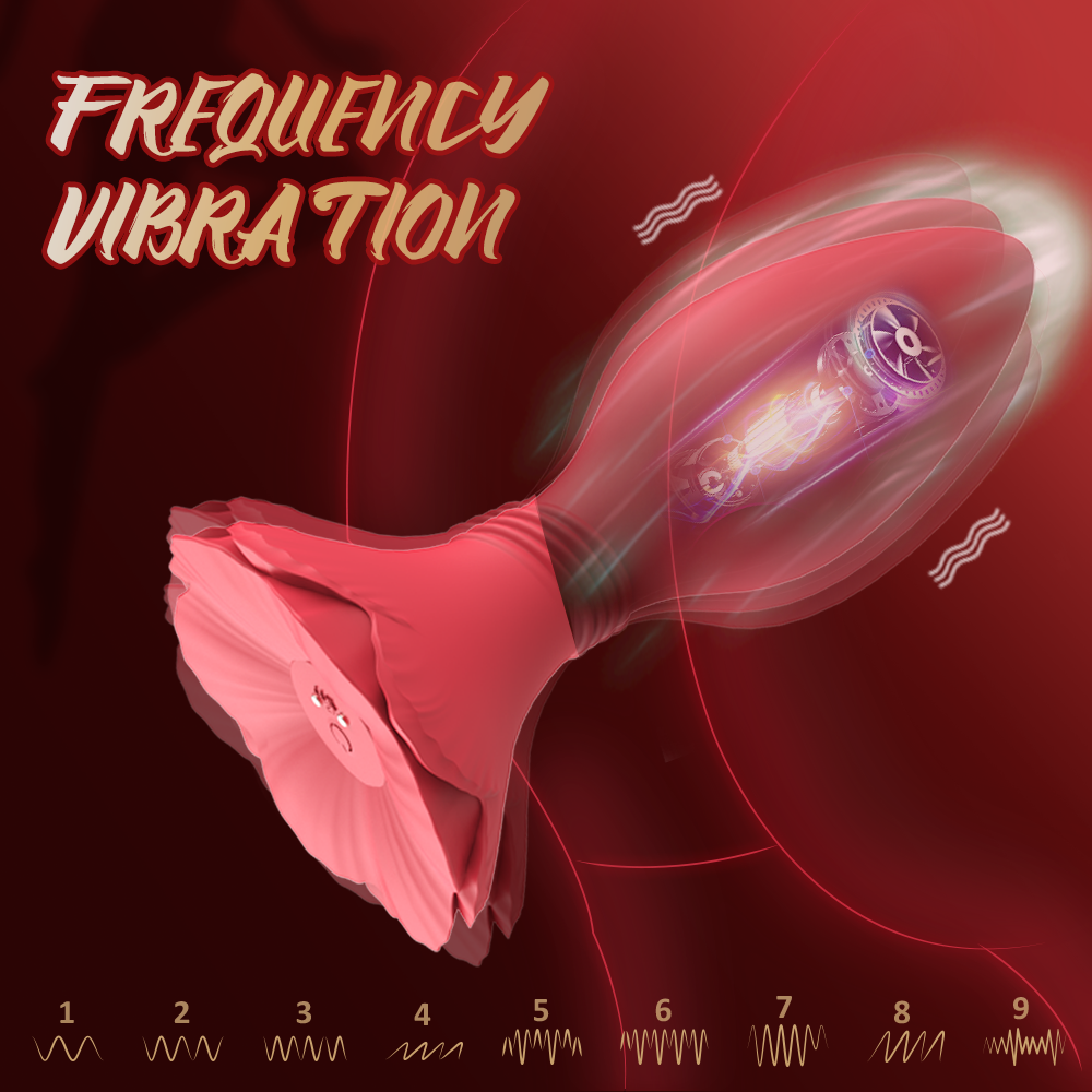 SHD-S559rose anal plug 360 rotation vibrator prostate massage butt